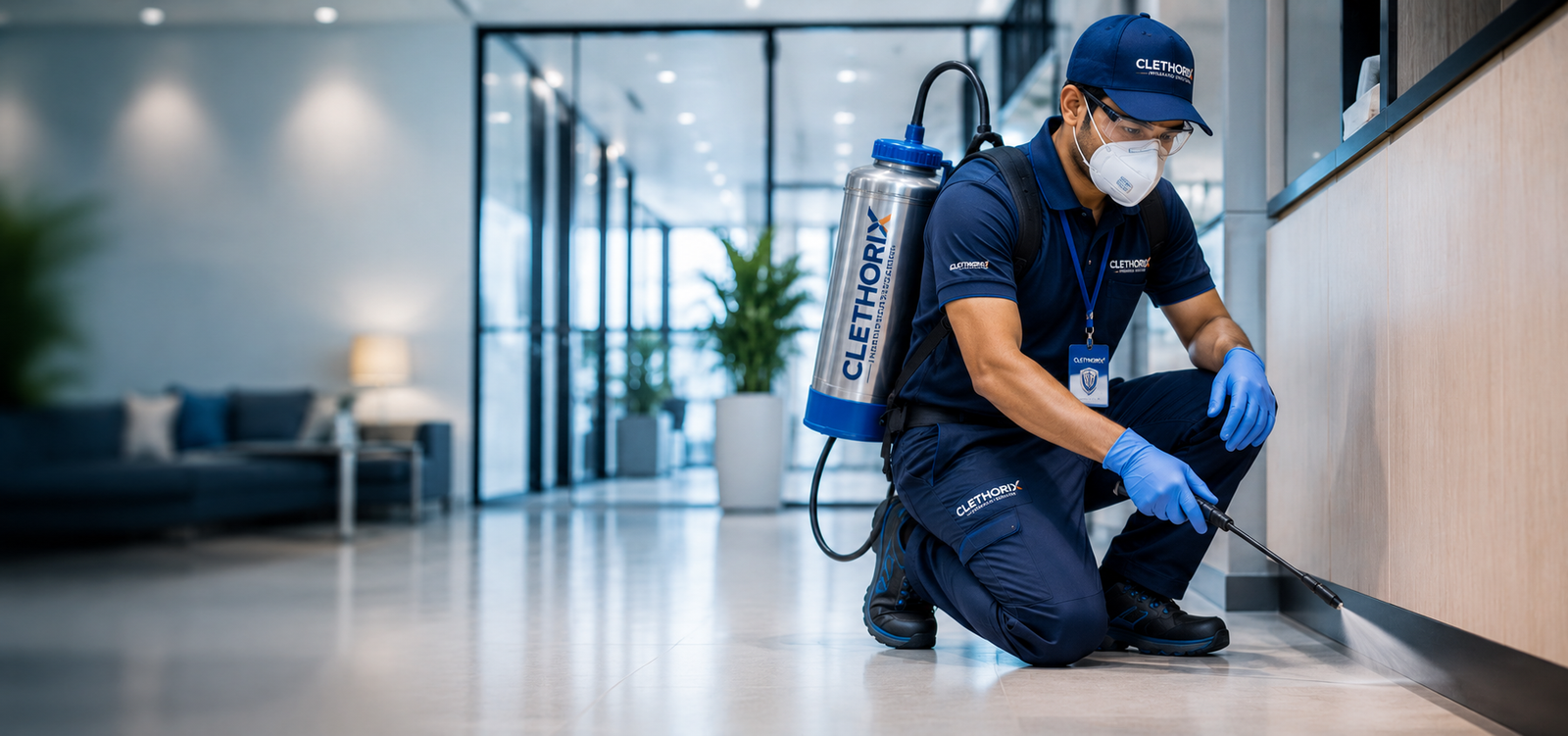 Clethorix PestGuard technician performing pest control treatment